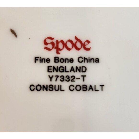 Spode Consul Cobalt Fine Bone China 8-Inch Salad Plate England Y7332-T Gold Trim - Picture 3 of 5